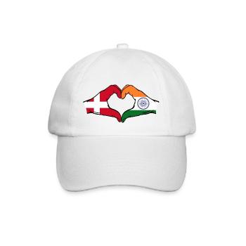 Dänemark Indien Hände Herzform - Baseballkappe - Weiß/Weiß - Vorne