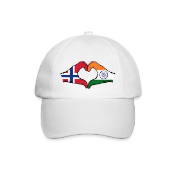 Norway India hands heart shape - Baseball Cap - white/white - Front