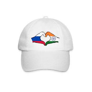 Russie Inde mains en forme de cœur - Casquette classique - blanc/blanc - Devant