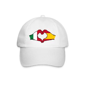 Italy Spain hands heart shape - Baseball Cap - white/white - Front