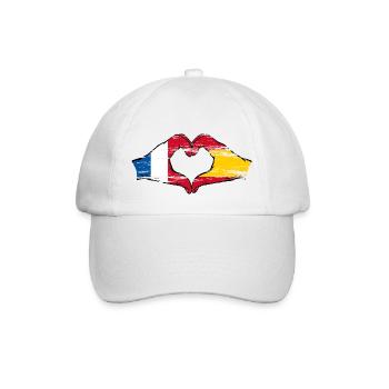 France Spain hands heart shape used - Baseball Cap - white/white - Front