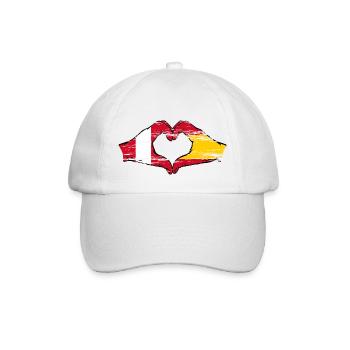 Peru Spain hands heart shape used - Baseball Cap - white/white - Front