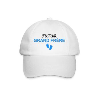 Futur grand frère - annonce futur grand frère - Casquette classique - blanc/blanc - Devant