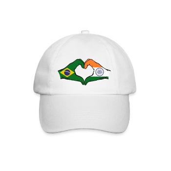 Brasilien Indien Hände Herzform - Baseballkappe - Weiß/Weiß - Vorne