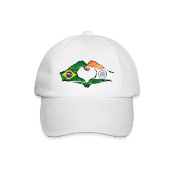 Brazil India Hands Heart Shape Used - Baseball Cap - white/white - Front