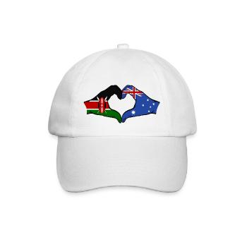 Kenya Australia Hands Heart Shape - Baseball Cap - white/white - Front