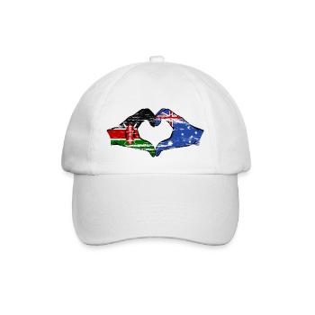 Kenia Australien Hände Herzform used - Baseballkappe - Weiß/Weiß - Vorne