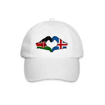 Kenya Island Hands Heart Shape - Baseball Cap - white/white - Front