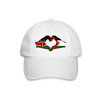 Kenya Palestine mains en forme de coeur - Casquette classique - blanc/blanc - Devant