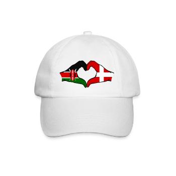 Kenya Denmark Hands Heart Shape - Baseball Cap - white/white - Front