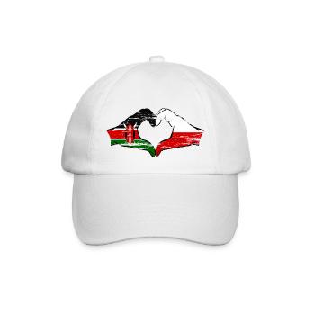Kenya Poland hands heart shape used - Baseball Cap - white/white - Front