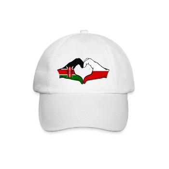 Kenya Poland Hands Heart Shape - Baseball Cap - white/white - Front