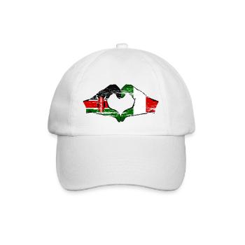 Kenya Italy hands heart shape used - Baseball Cap - white/white - Front