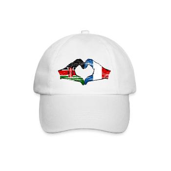 Kenya France hands heart shape used - Baseball Cap - white/white - Front