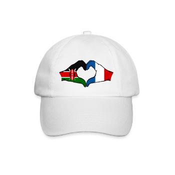 Kenya France Hands Heart Shape - Baseball Cap - white/white - Front