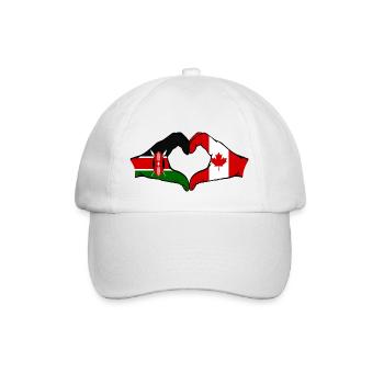 Kenya Canada Hands Heart Shape - Baseball Cap - white/white - Front
