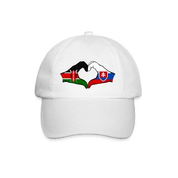 Kenya Slovakia Hands Heart Shape - Baseball Cap - white/white - Front