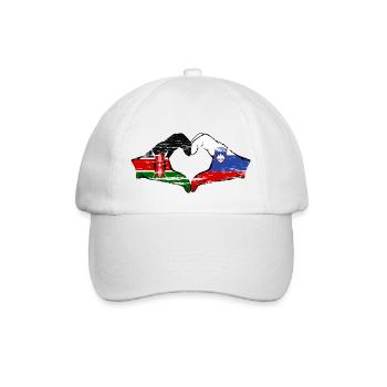 Kenya Slovenia hands heart shape used - Baseball Cap - white/white - Front