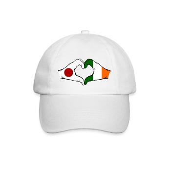 Japan Irland Hände Herzform - Baseballkappe - Weiß/Weiß - Vorne
