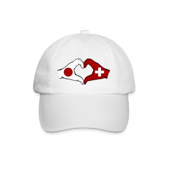 Japon Suisse mains en forme de coeur - Casquette classique - blanc/blanc - Devant