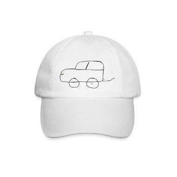 Gezeichnetes Auto - Baseballkappe - Weiß/Weiß - Vorne