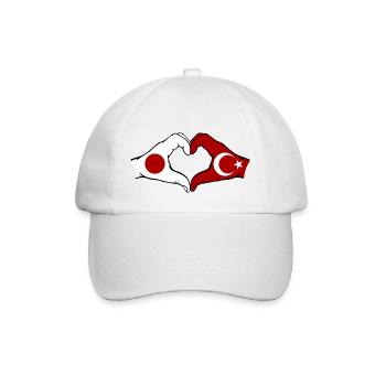 Japon Türkiye mains forme de coeur - Casquette classique - blanc/blanc - Devant