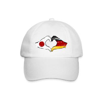 Japan Germany Hands Heart Shape Used - Baseball Cap - white/white - Front
