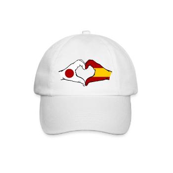 Japon Espagne mains en forme de coeur - Casquette classique - blanc/blanc - Devant