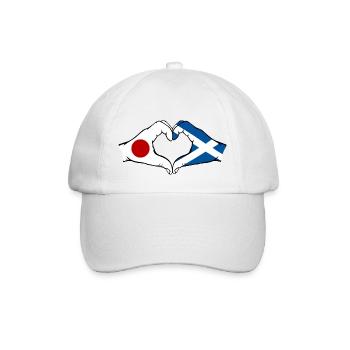 Japan Scotland Hands Heart Shape - Baseball Cap - white/white - Front