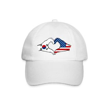 Corée du Sud États-Unis Mains Forme de coeur - Casquette classique - blanc/blanc - Devant