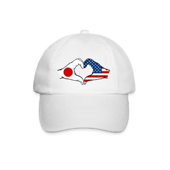 Japon États-Unis mains en forme de cœur - Casquette classique - blanc/blanc - Devant