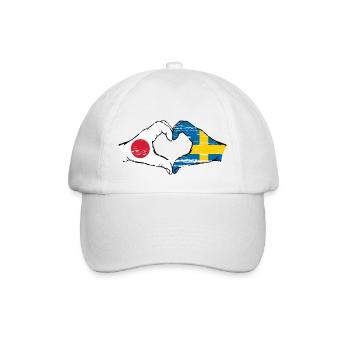 Japan Sweden hands heart shape used - Baseball Cap - white/white - Front