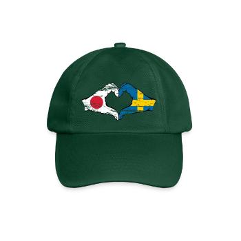 Japan Sweden hands heart shape used - Baseball Cap - bottle green - Front