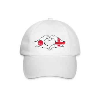Japan England Hands Heart Shape Used - Baseball Cap - white/white - Front