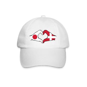 Japan Denmark Hands Heart Shape - Baseball Cap - white/white - Front