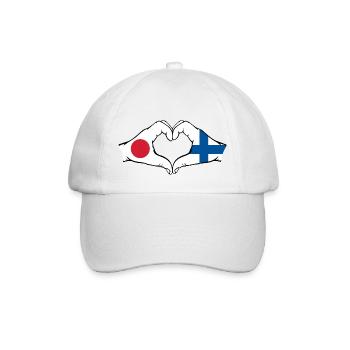 Japon Finlande mains en forme de coeur - Casquette classique - blanc/blanc - Devant