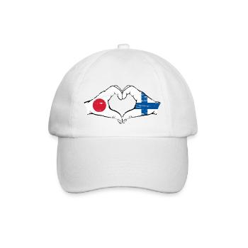 Japon Finlande mains forme de coeur utilisé - Casquette classique - blanc/blanc - Devant