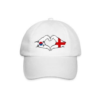 South Korea England Hands Heart Shape - Baseball Cap - white/white - Front