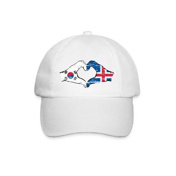 South Korea Iceland hands heart shape used - Baseball Cap - white/white - Front