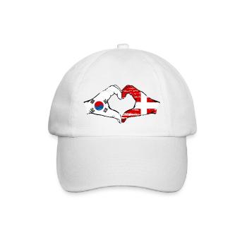 South Korea Denmark hands heart shape used - Baseball Cap - white/white - Front