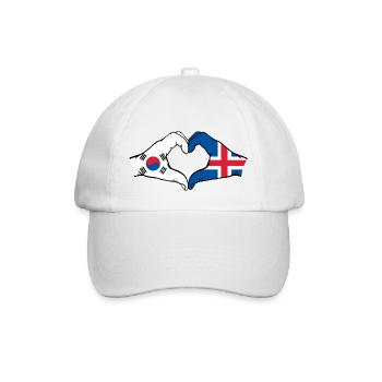 South Korea Iceland Hands Heart Shape - Baseball Cap - white/white - Front