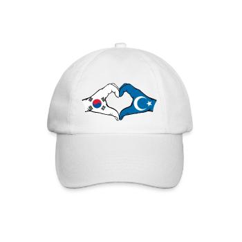 Südkorea Uiguren Hände Herzform - Baseballkappe - Weiß/Weiß - Vorne