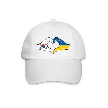 South Korea Ukraine hands heart shape used - Baseball Cap - white/white - Front