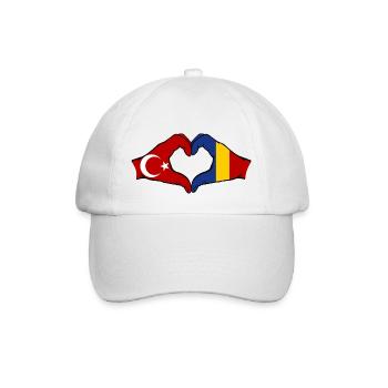 Turkey Romania Hands Heart Shape - Baseball Cap - white/white - Front