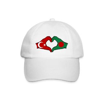 Turkey Bangladesh Hands Heart Shape - Baseball Cap - white/white - Front