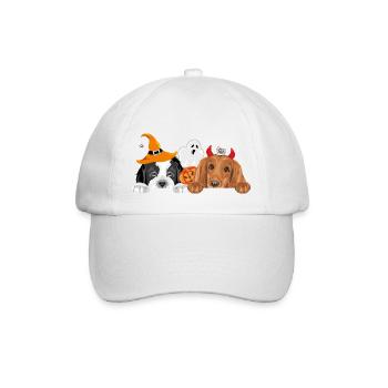 Peeking dogs with Halloween fancy accessories - Baseball Cap - white/white - Front