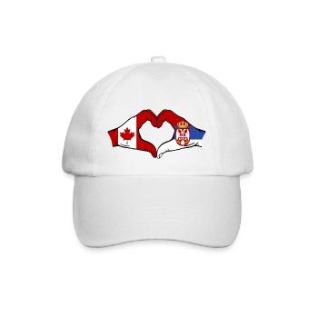 Canada Serbia Hands Heart Shape - Baseball Cap - white/white - Front
