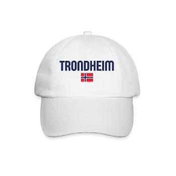 Trondheim Norway Flag Design - Baseball Cap - white/white - Front