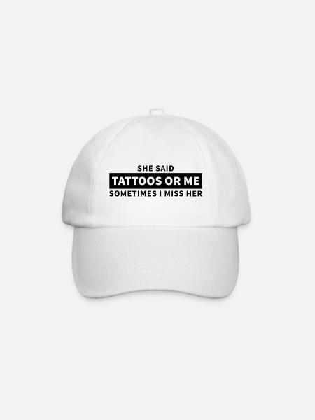 Tattoos or me - Baseball Cap - white/white