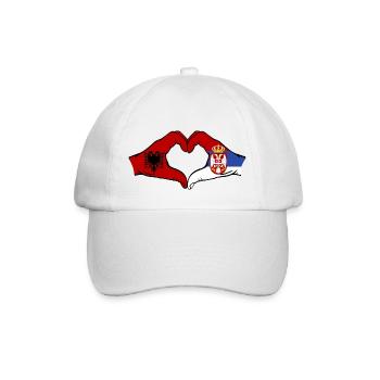 Albanie Serbie Drapeau Coeur Forme - Casquette classique - blanc/blanc - Devant